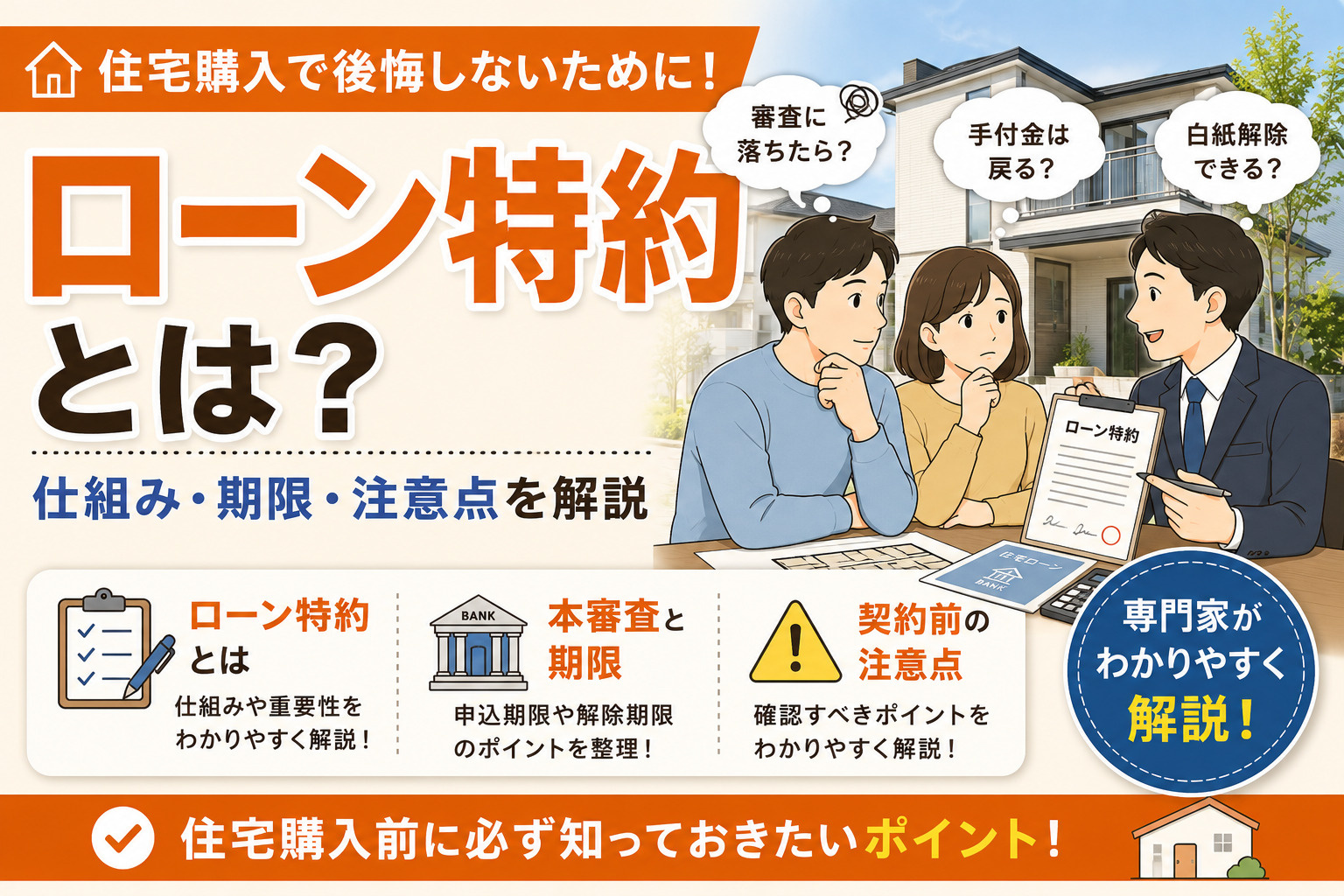 マイホーム購入！住宅ローン特約とは？白紙撤回の条件と注意点を徹底解説の画像