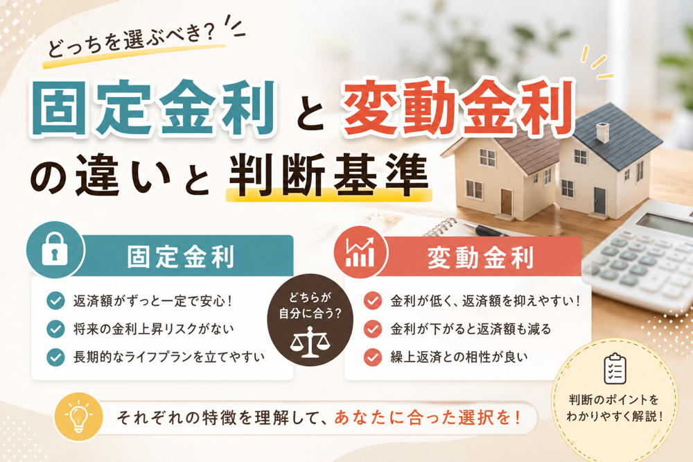 金利で迷わない住宅ローン選び！固定金利と変動金利の違いと判断基準の画像