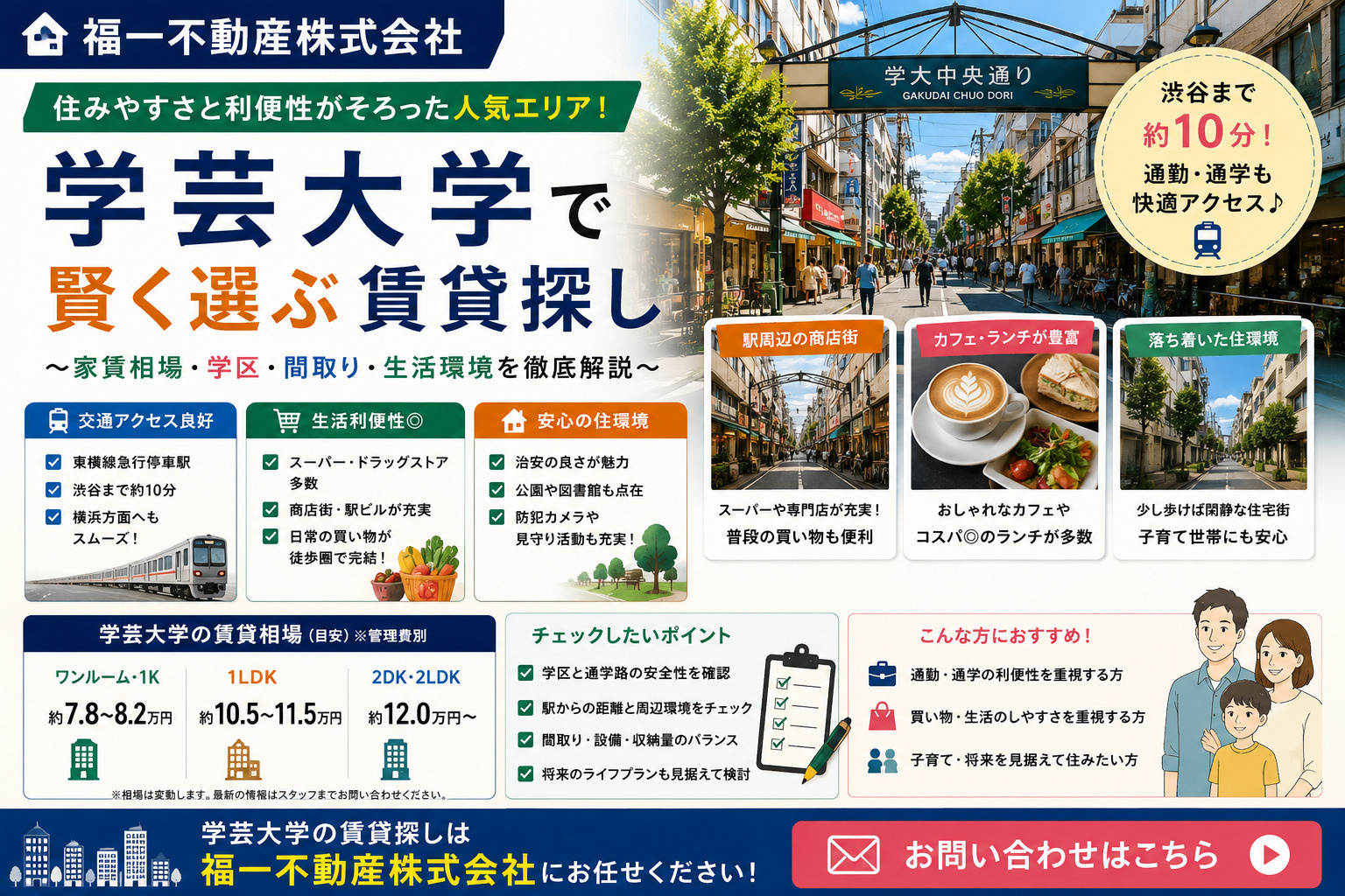 学芸大学の賃貸は住みやすさ重視?一人暮らし家賃と東横線沿線の選び方の画像