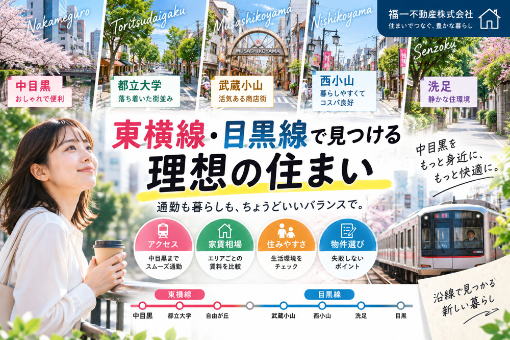 中目黒賃貸と都立大学賃貸の選び方は？武蔵小山賃貸西小山賃貸洗足賃貸も比較解説の画像