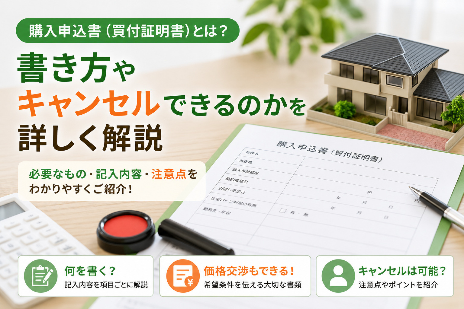 購入申込書（買付証明書）とは？ 書き方やキャンセルできるのかを詳しく解説の画像