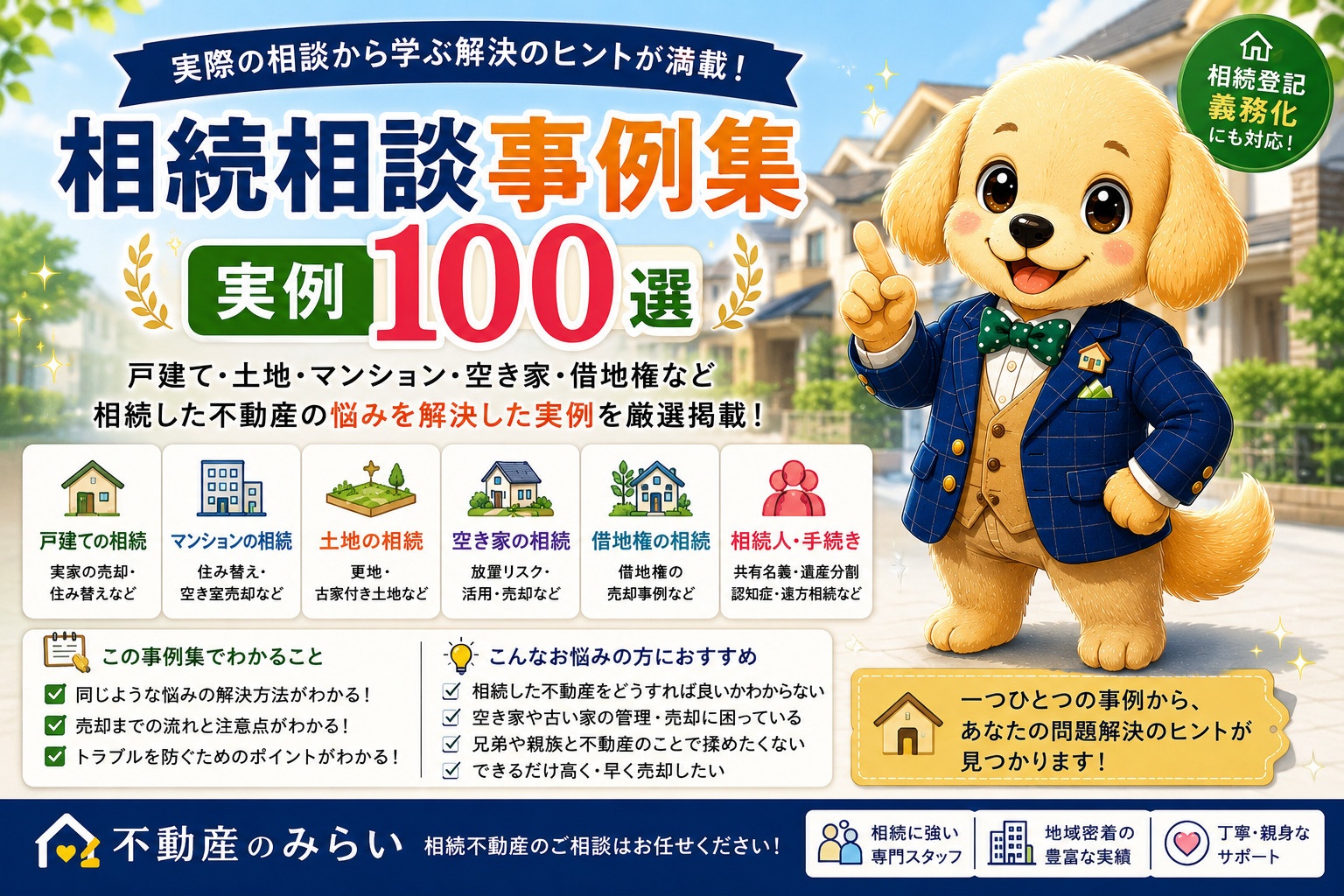 相続相談事例集（実例100選）　　 実家・空き家・土地・マンション・借地権の売却相談から学ぶ解決方法の画像