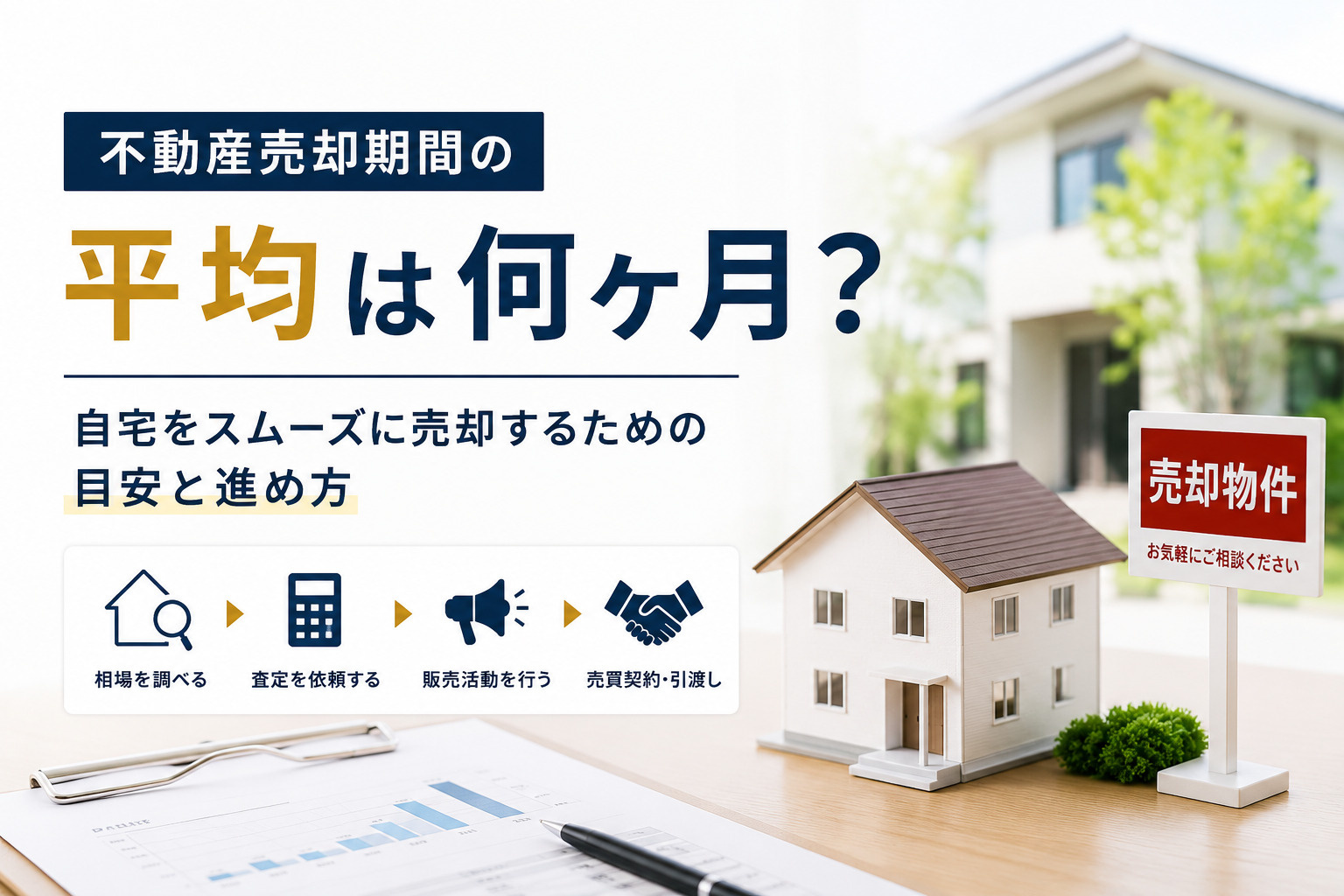 不動産売却期間の平均は何ヶ月？自宅をスムーズに売却するための目安と進め方の画像