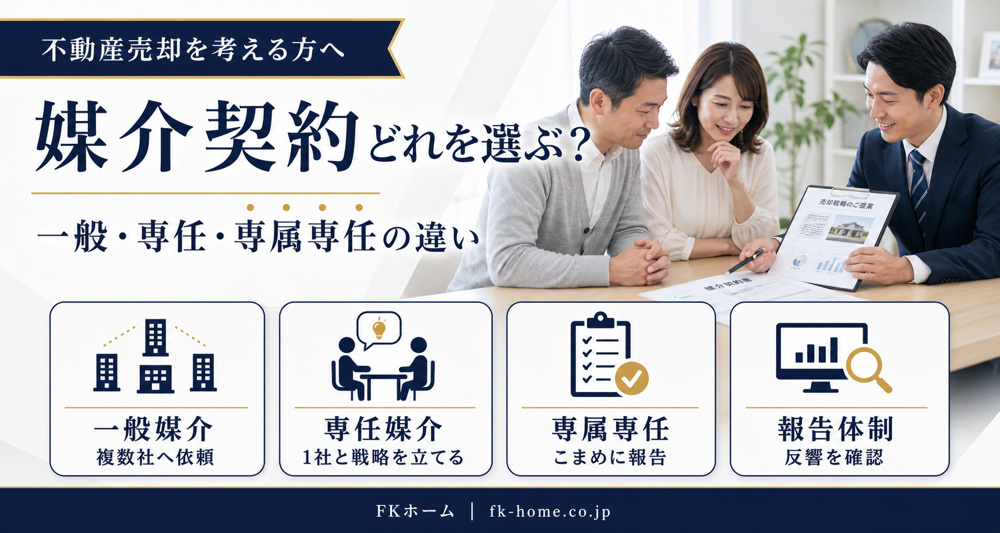 不動産売却で媒介契約はどれを選ぶ？一般・専任・専属専任の違いと向いているケースの画像