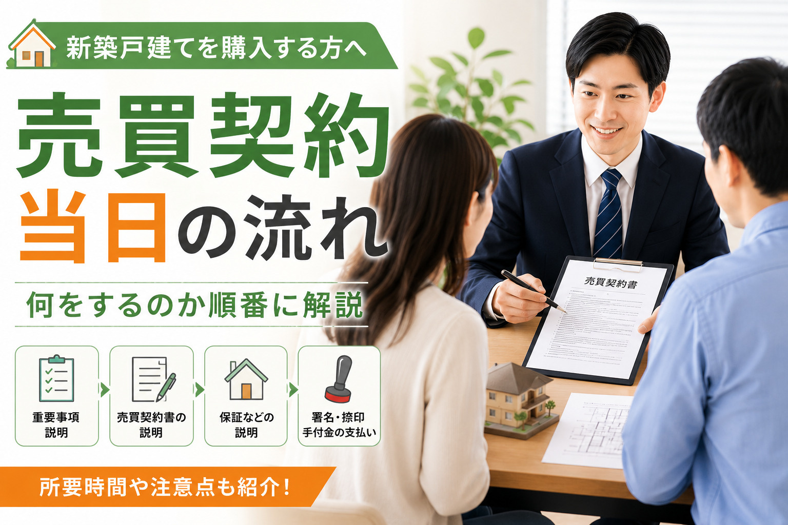 新築戸建ての売買契約当日の流れ｜何をするのか順番に解説の画像