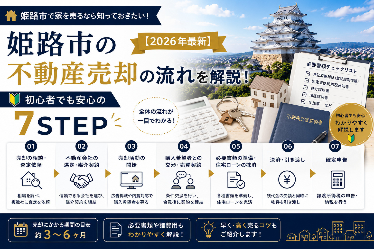 姫路市の不動産売却の流れを解説!【2026年最新】初心者でも安心の7ステップの画像