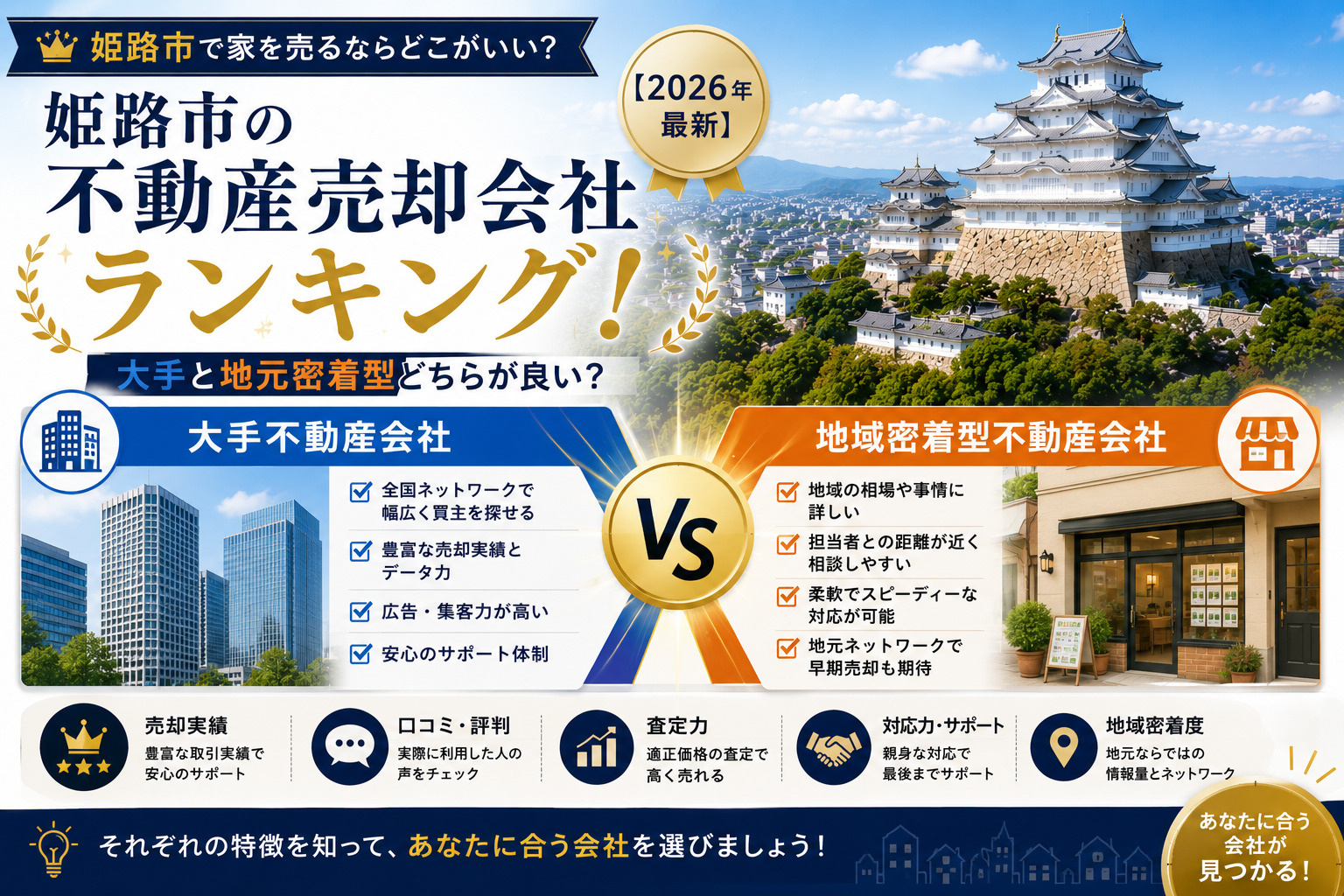 姫路市の不動産売却会社ランキング！【2026年最新】大手と地元密着型どちらが良い？の画像