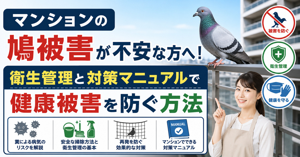 マンションの鳩被害が不安な方へ！衛生管理と対策マニュアルで健康被害を防ぐ方法の画像