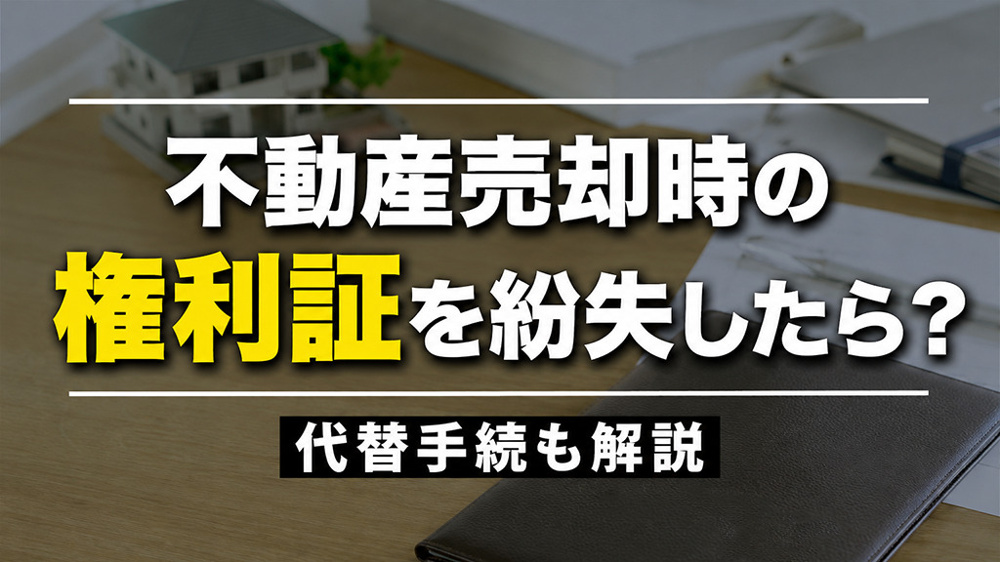 不動産売却時の権利証を紛失したら？代替手続も解説の画像