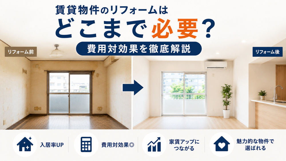 賃貸物件のリフォームはどこまで必要？費用対効果を徹底解説の画像