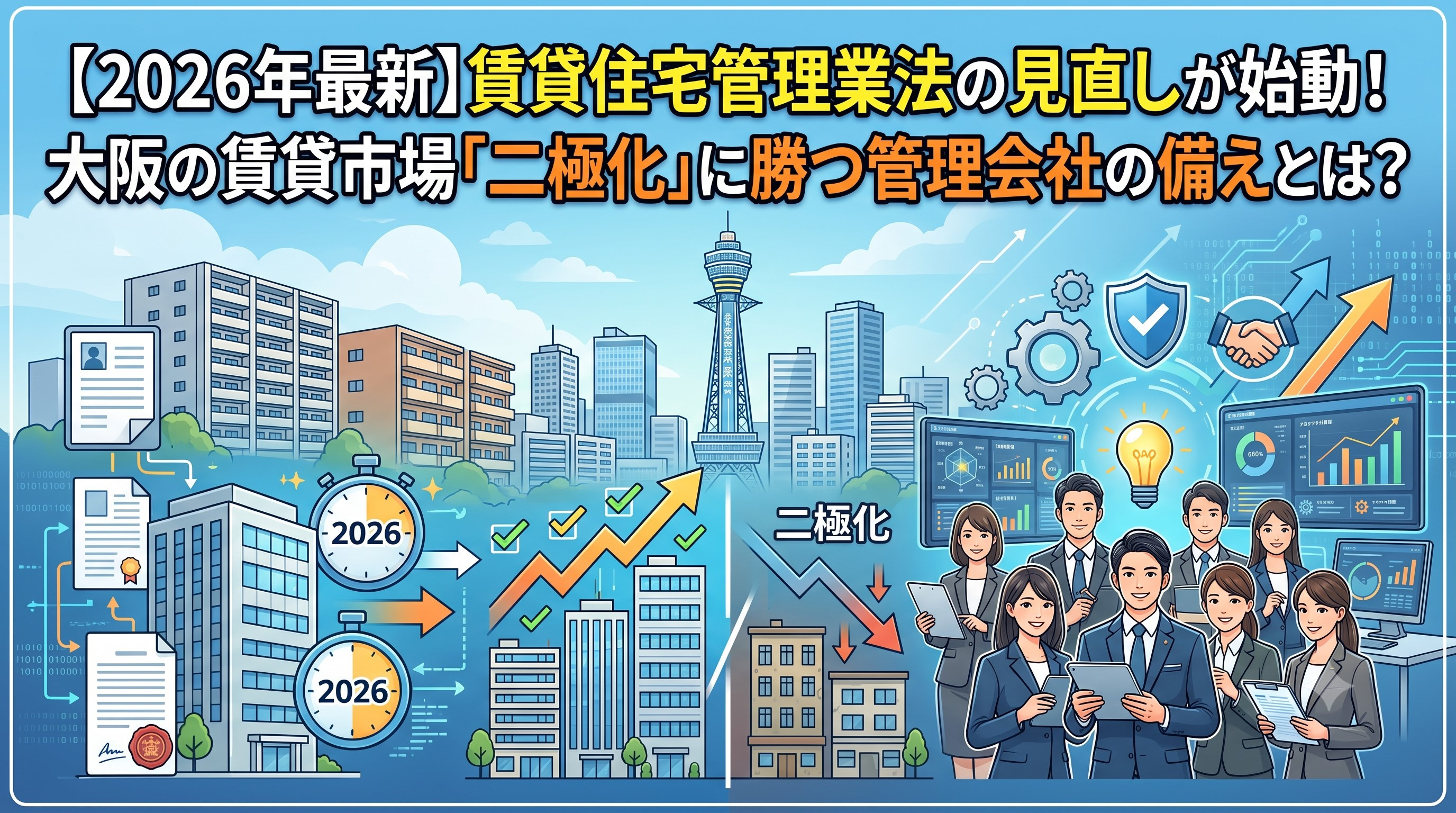 【2026年最新】賃貸住宅管理業法の見直しが始動！大阪の賃貸市場「二極化」に勝つ管理会社の備えとは？の画像