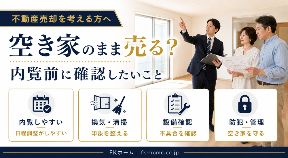 不動産売却で「空き家のまま売る」のは有利？メリット・注意点と売却前に確認したいことの画像