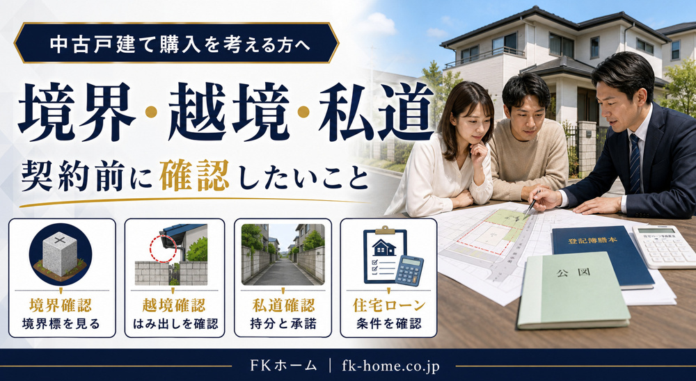 中古戸建て購入で『境界・越境・私道』は大丈夫？契約前に確認したいポイントの画像