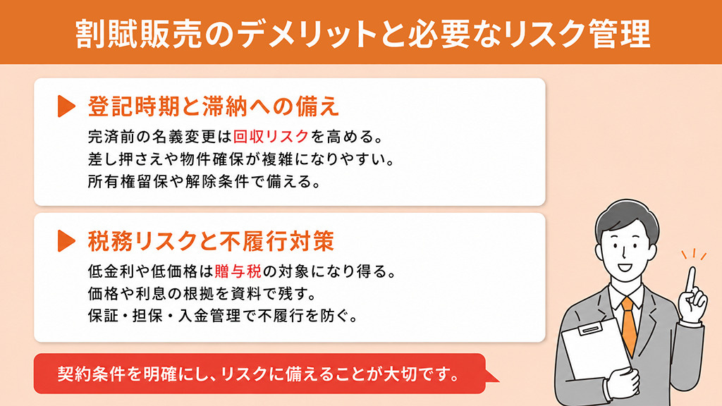 割賦販売のデメリットと必要なリスク管理