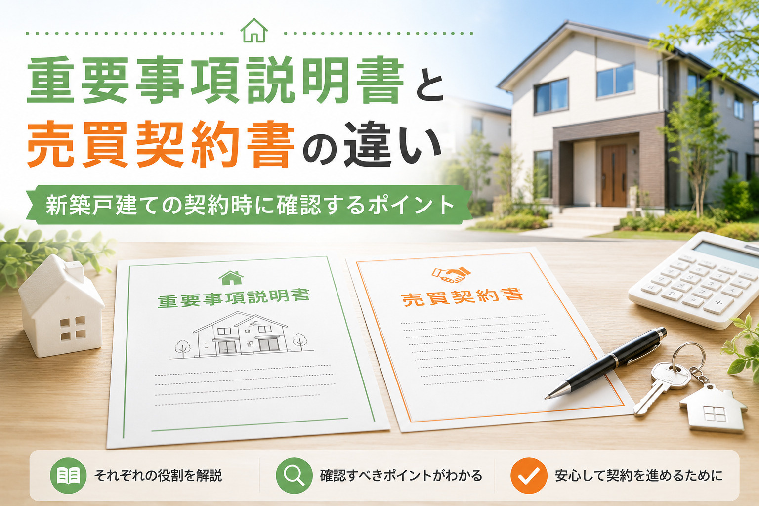 重要事項説明書と売買契約書の違いとは？新築戸建ての契約時に確認するポイントの画像