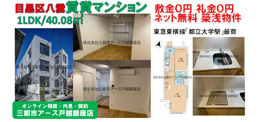 敷金・礼金0円！都立大学駅・自由が丘も徒歩圏内の築浅1LDK｜ネット無料の画像