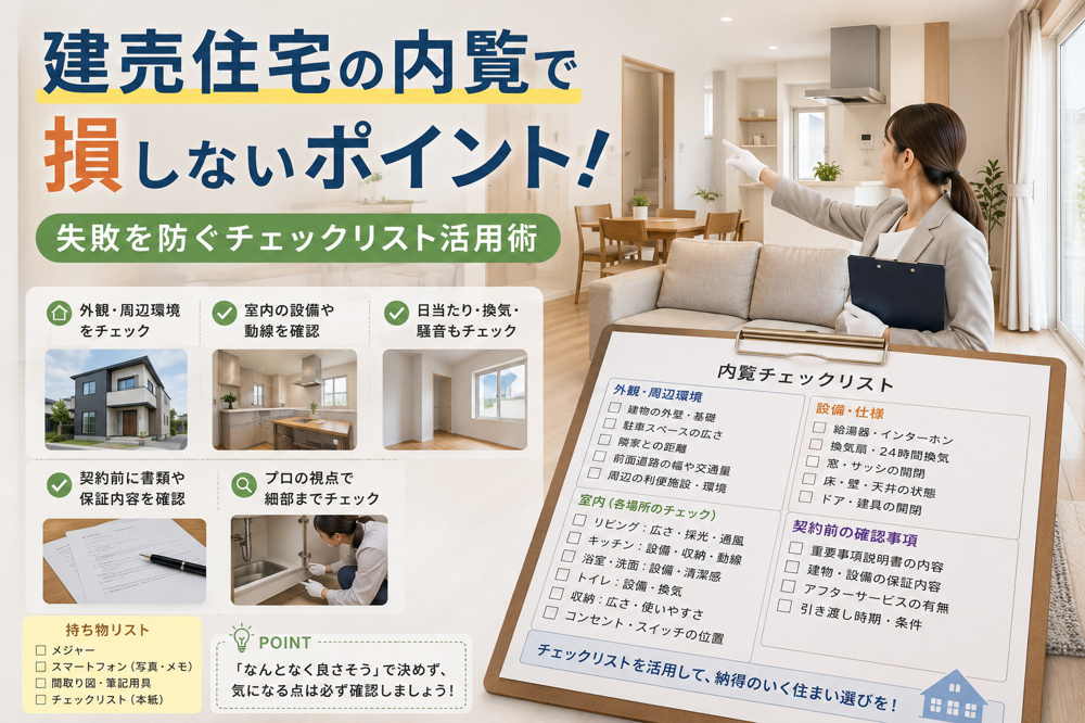 建売住宅の内覧で損しないポイント！失敗を防ぐチェックリスト活用術の画像