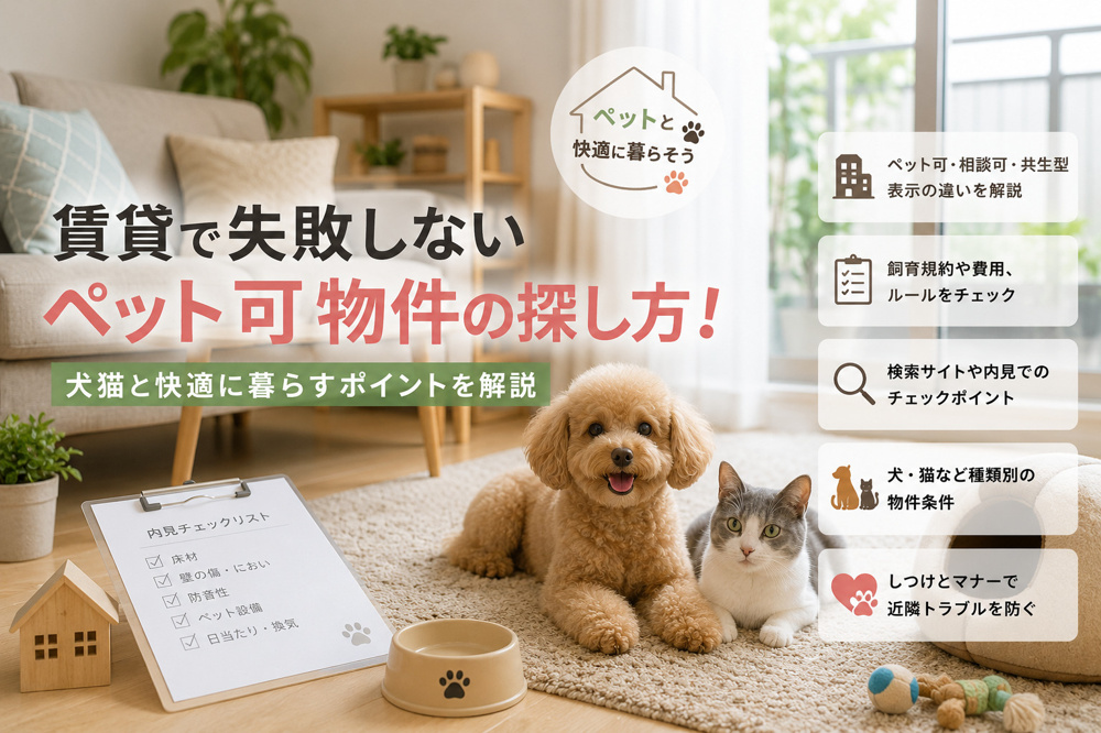 賃貸で失敗しないペット可物件の探し方！犬猫と快適に暮らすポイントを解説の画像