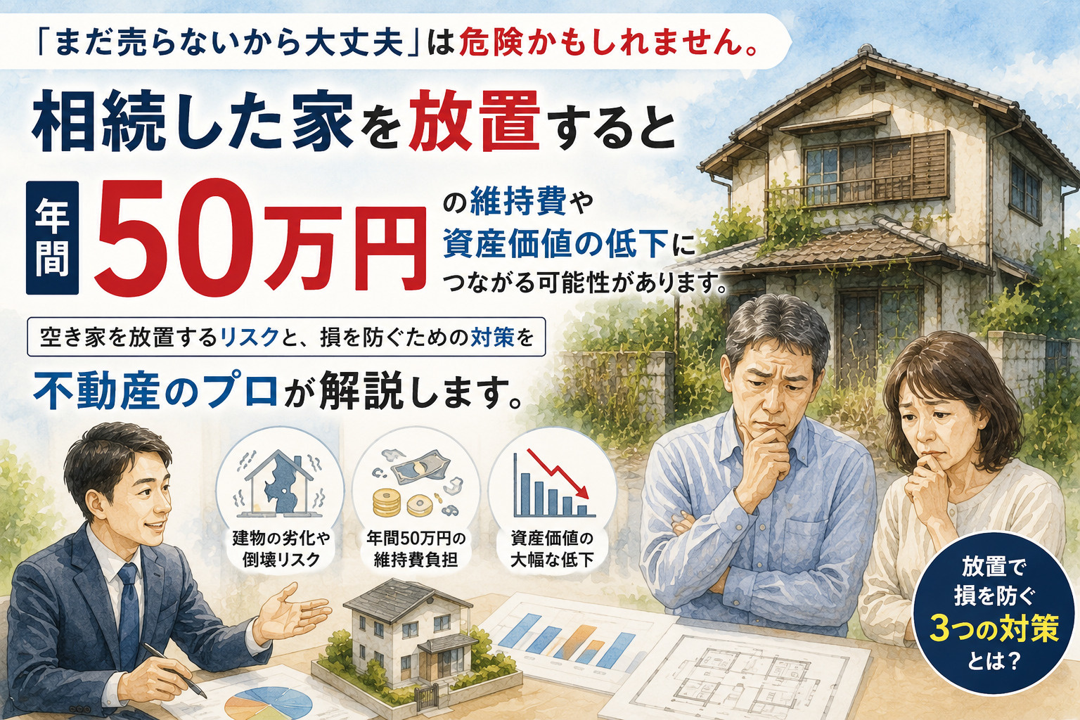 相続した家の放置が、一番危険な理由を正直に話します【放置で年間50万の損失が発生】の画像