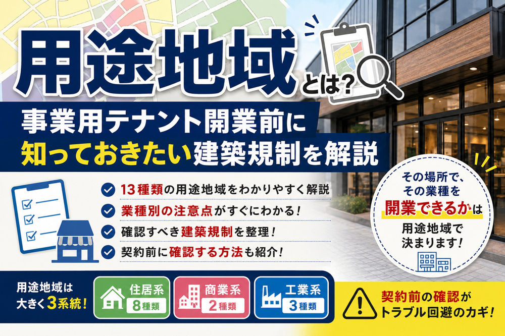 用途地域とは？事業用テナント開業前に知っておきたい建築規制を解説の画像