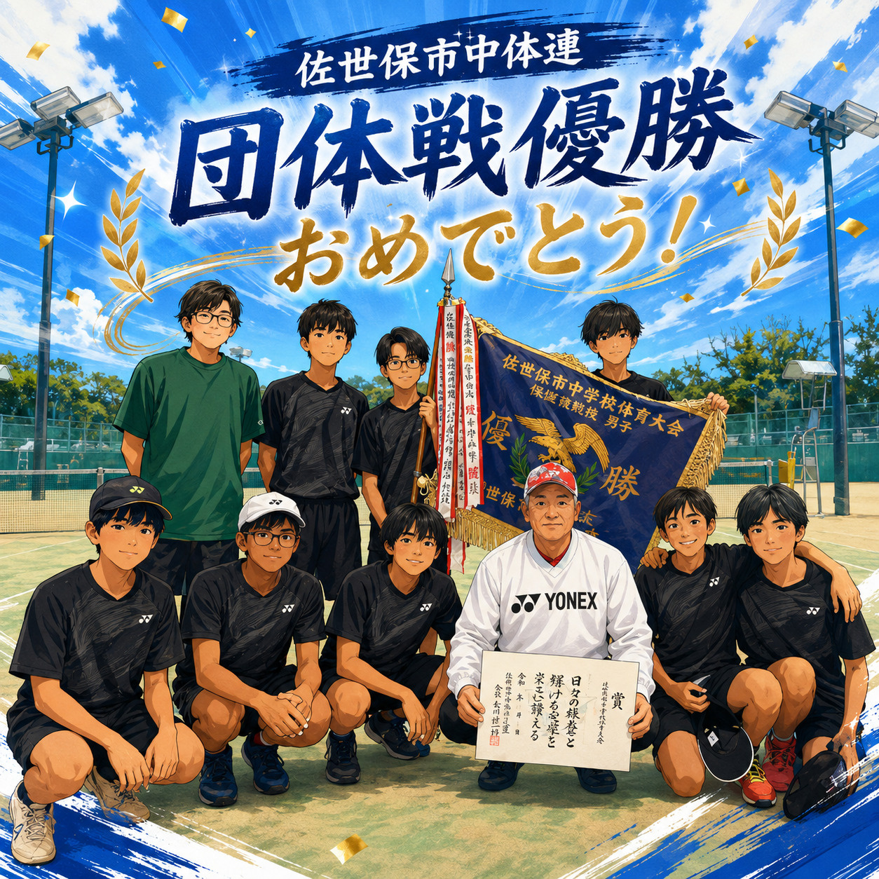 佐世保市中体連　団体戦優勝　おめでとう！の画像