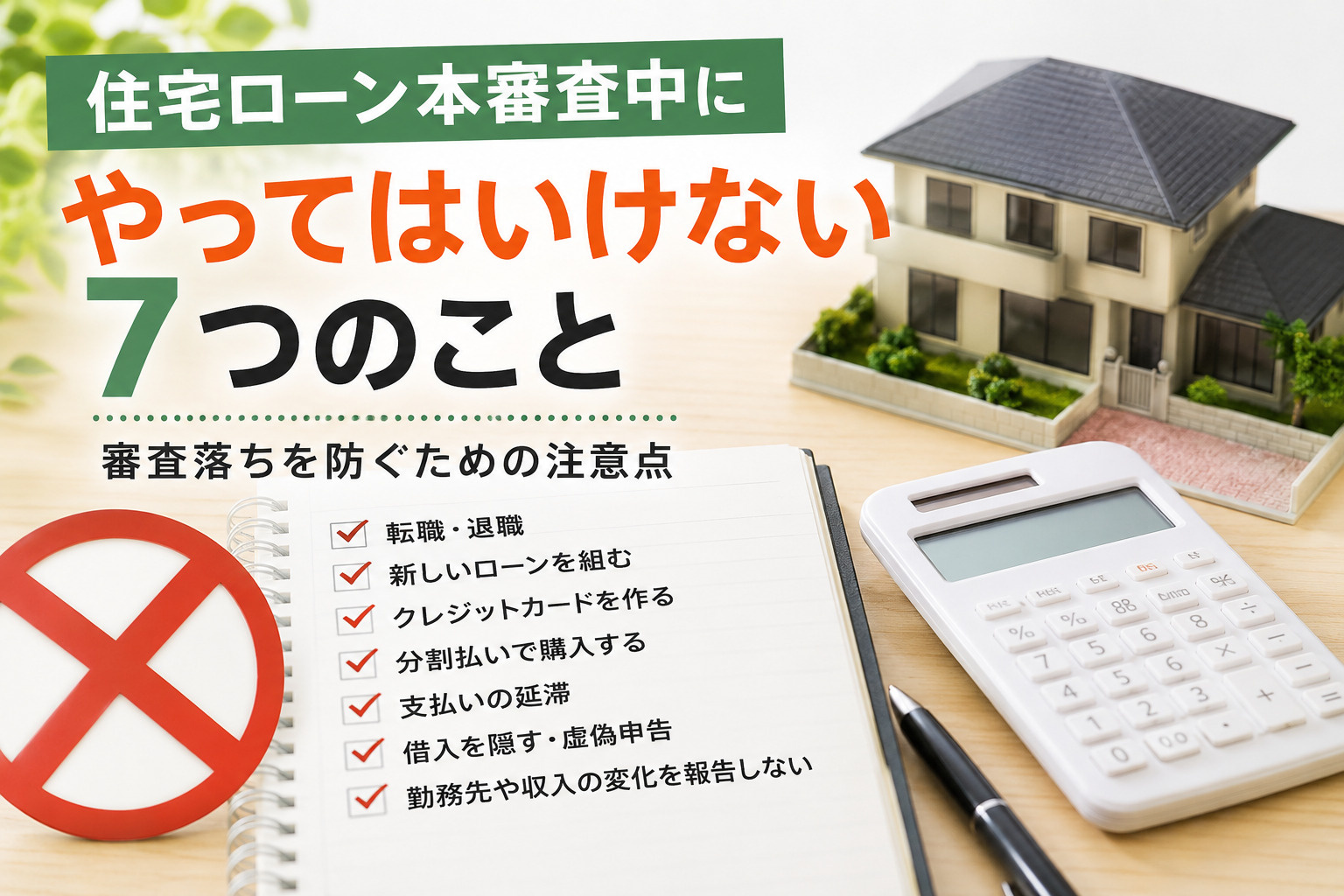 住宅ローン本審査中にやってはいけない7つのこと|審査中の注意点を解説の画像