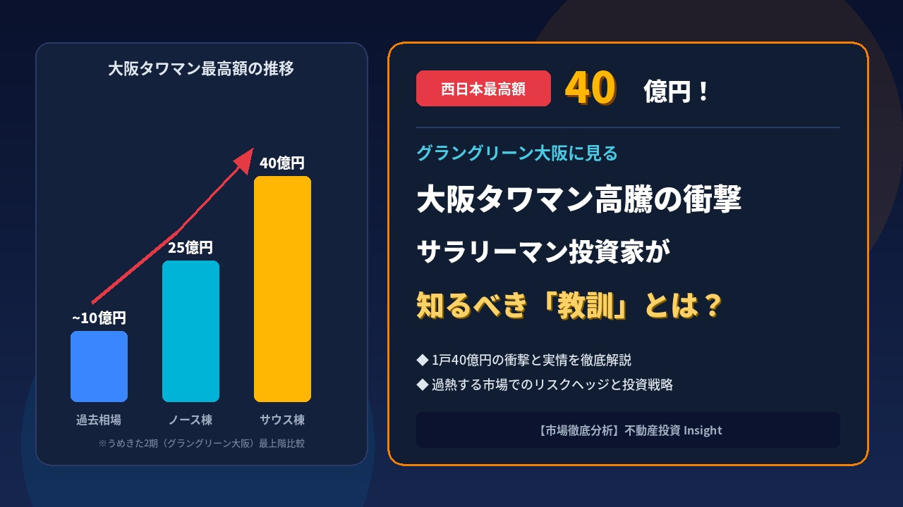 西日本最高額40億円！グラングリーン大阪に見る大阪タワマン高騰とサラリーマン投資家への教訓の画像