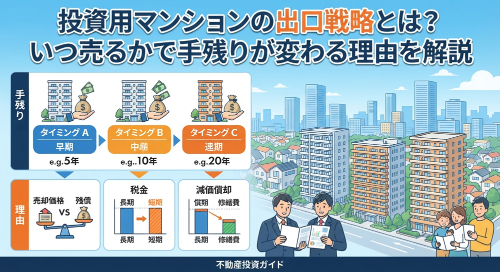 投資用マンションの出口戦略とは？いつ売るかで手残りが変わる理由を解説の画像