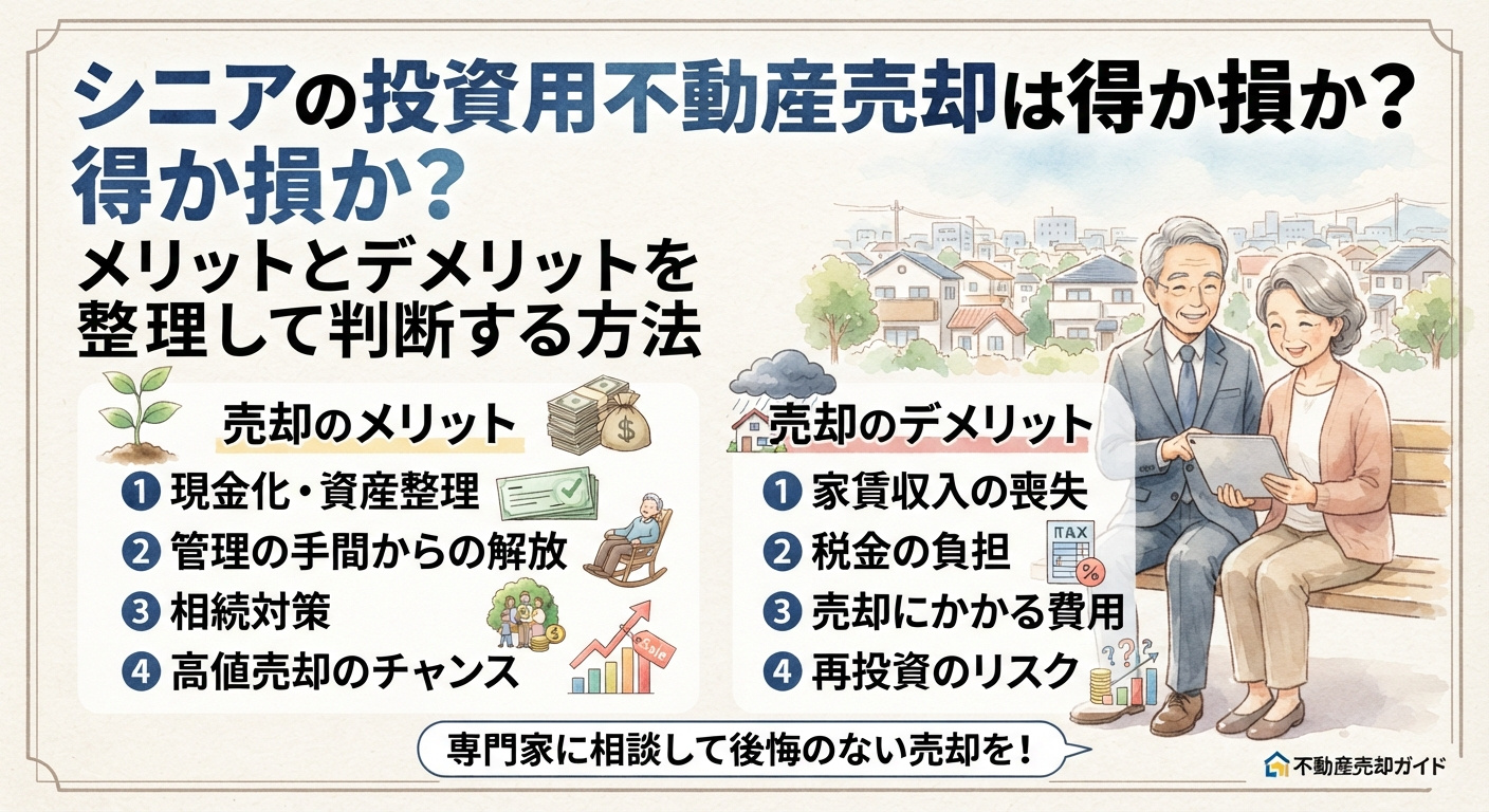 シニアの投資用不動産売却は得か損か?メリットとデメリットを整理して判断する方法の画像