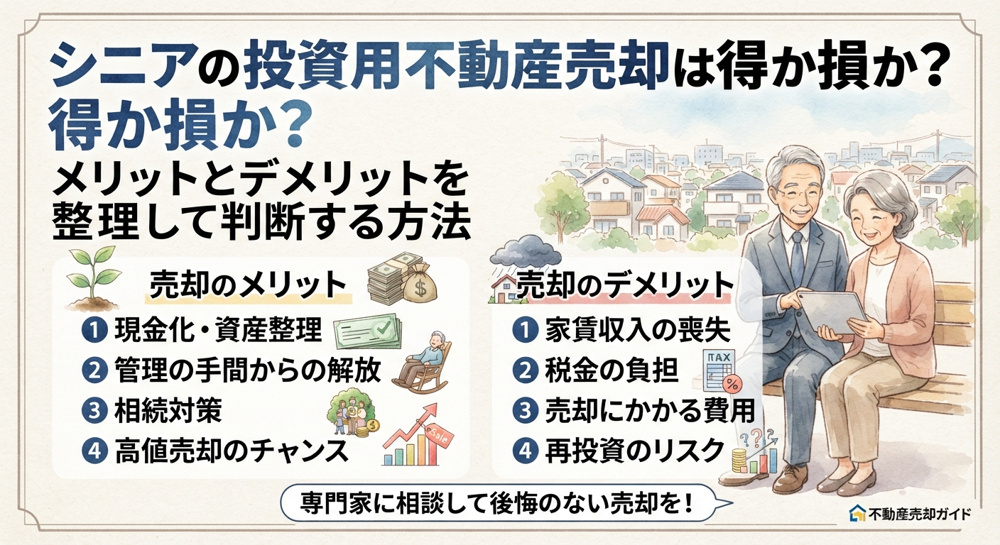 シニアの投資用不動産売却は得か損か？メリットとデメリットを整理して判断する方法の画像
