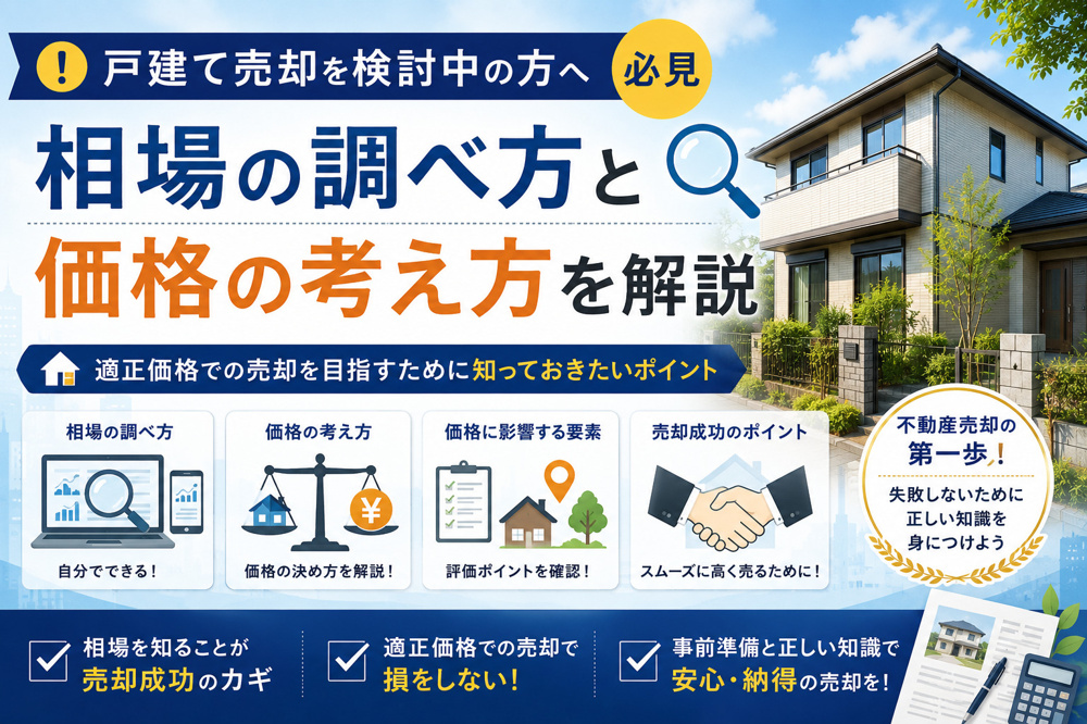 戸建て売却を検討中の方へ必見 相場の調べ方と価格の考え方を解説の画像