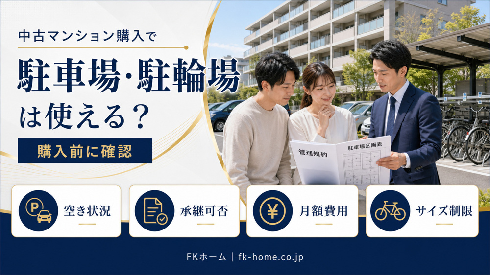 中古マンション購入で駐車場・駐輪場は使える？空き状況と承継の注意点の画像