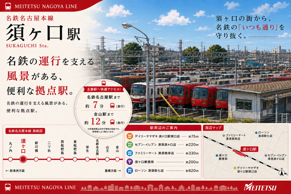 名鉄本線「須ヶ口」駅 周辺のエリア情報の画像