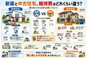 新築と中古住宅、維持費はどれくらい違う?|購入後にかかるお金も比較してみよう!の画像