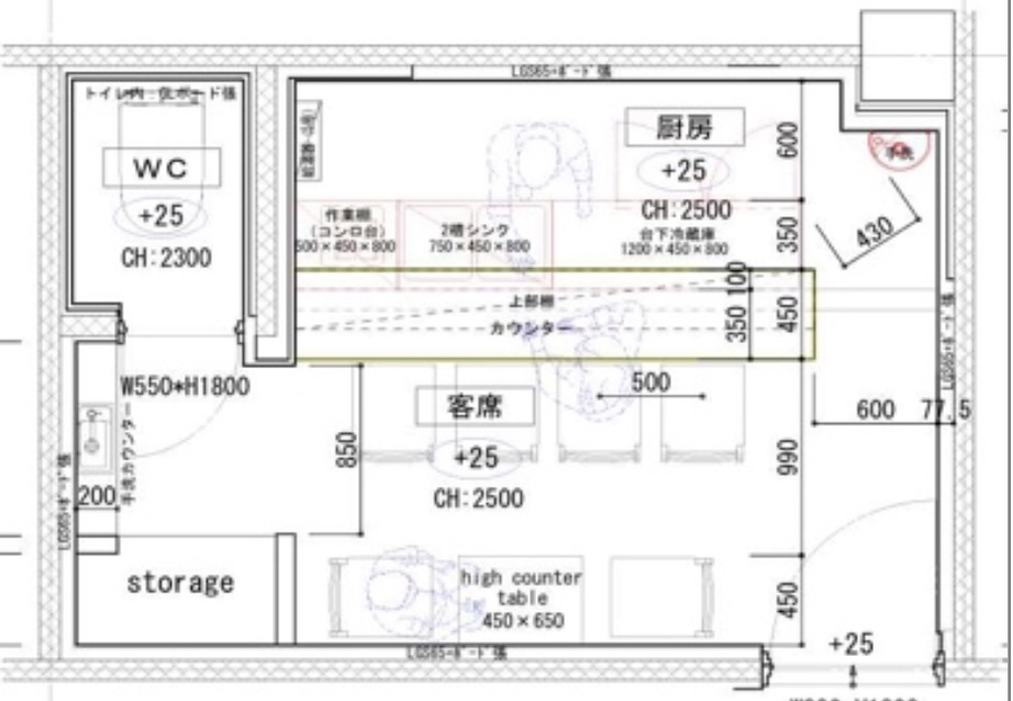 東心斎橋！繁華街レジャービル１階店舗！約４．１坪ＢＡＲ居抜き店舗！の画像