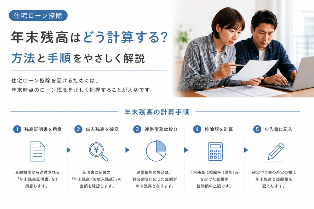 住宅ローン控除の年末残高はどう計算する？北九州の具体的な方法と手順を解説の画像