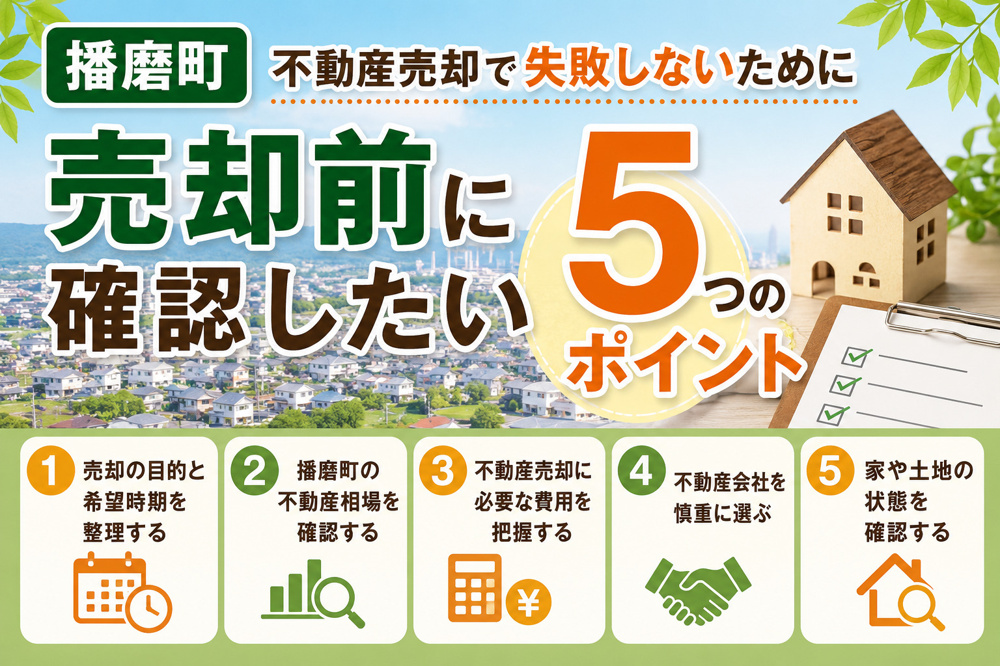 【播磨町】不動産売却で失敗しないために｜売却前に確認したい5つのポイントの画像