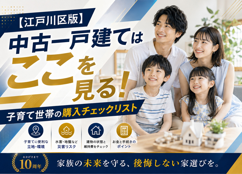 【江戸川区版】中古一戸建てはここを見る！子育て世帯の購入チェックリスト！！の画像