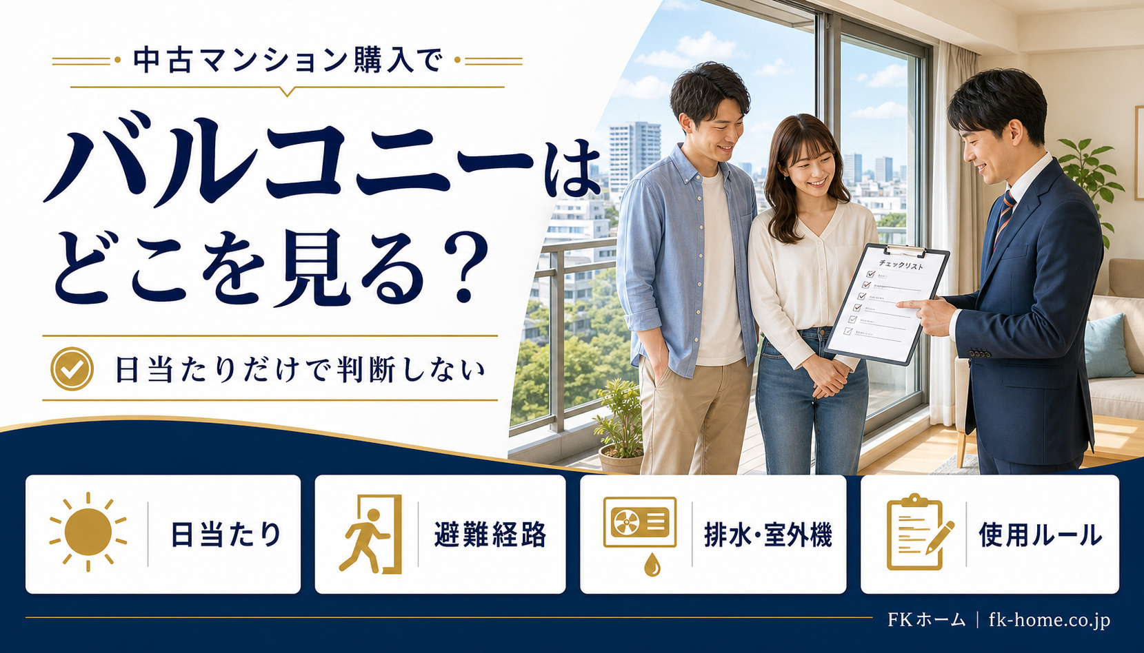 中古マンション購入でバルコニーはどこを見る？専用使用部分・避難経路・使い方の確認ポイントの画像