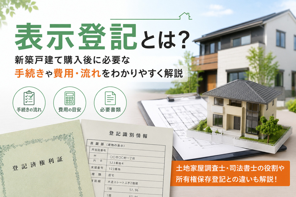 表示登記とは？新築戸建て購入後に必要な手続きや費用・流れをわかりやすく解説の画像