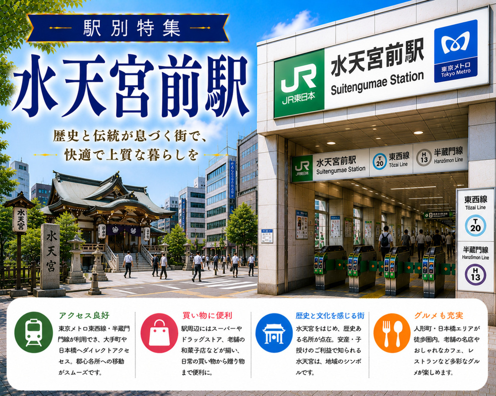 駅別特集｜水天宮前駅は住みやすい？賃貸相場・治安・交通アクセスを不動産会社が解説の画像