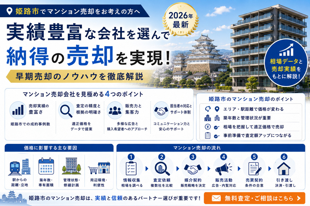 姫路市のマンション売却実績が豊富な会社一覧【2026年最新】｜早期売却のノウハウの画像