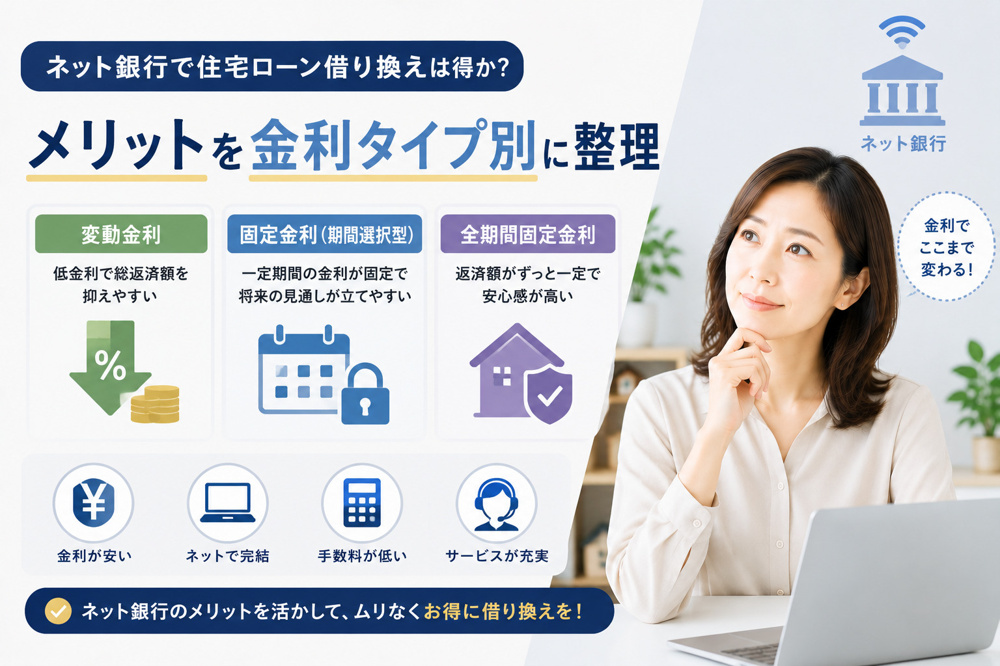 ネット銀行で住宅ローン借り換えは得か？メリットを金利タイプ別に整理の画像
