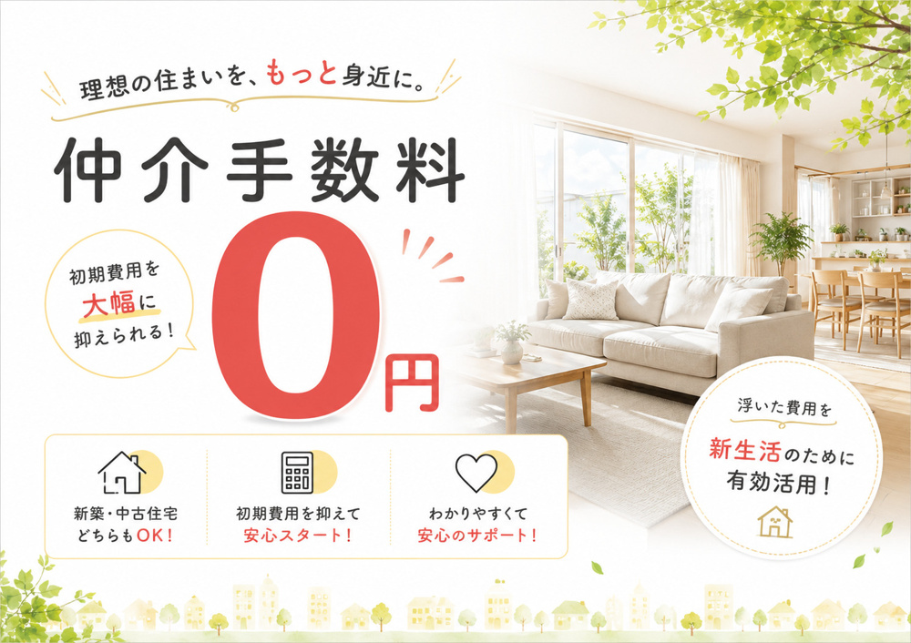 仲介手数料０円でご紹介します♪の画像