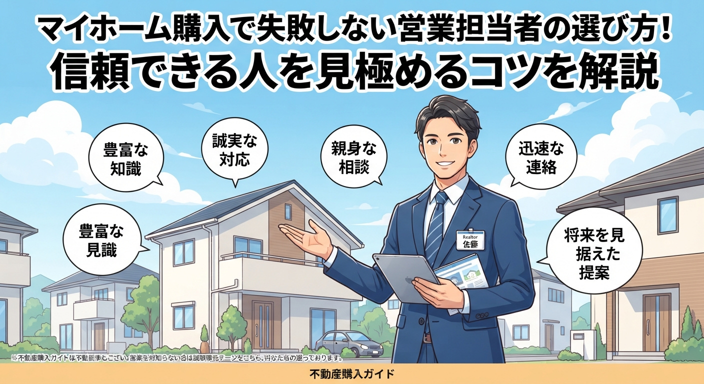 マイホーム購入で失敗しない営業担当者の選び方！信頼できる人を見極めるコツを解説の画像