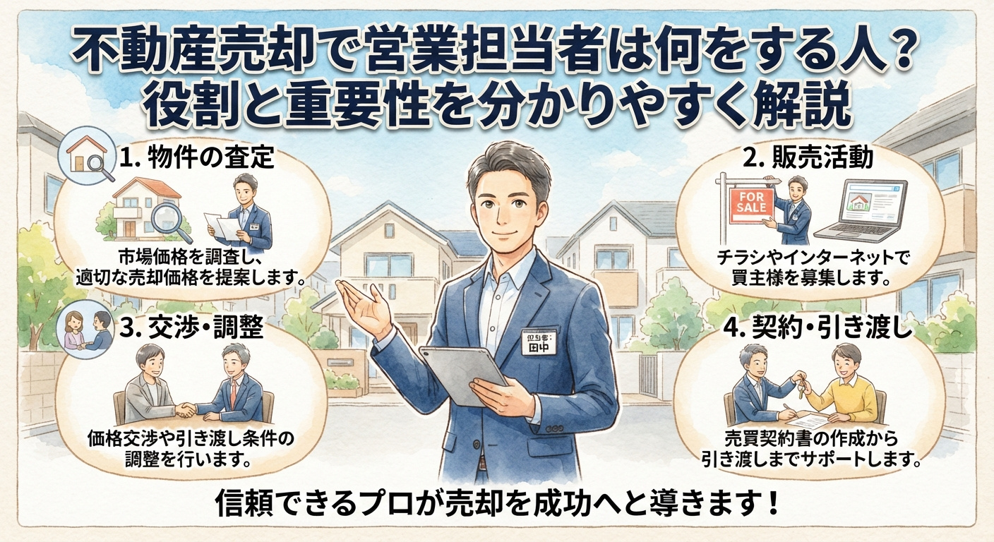 不動産売却で営業担当者は何をする人？役割と重要性を分かりやすく解説の画像