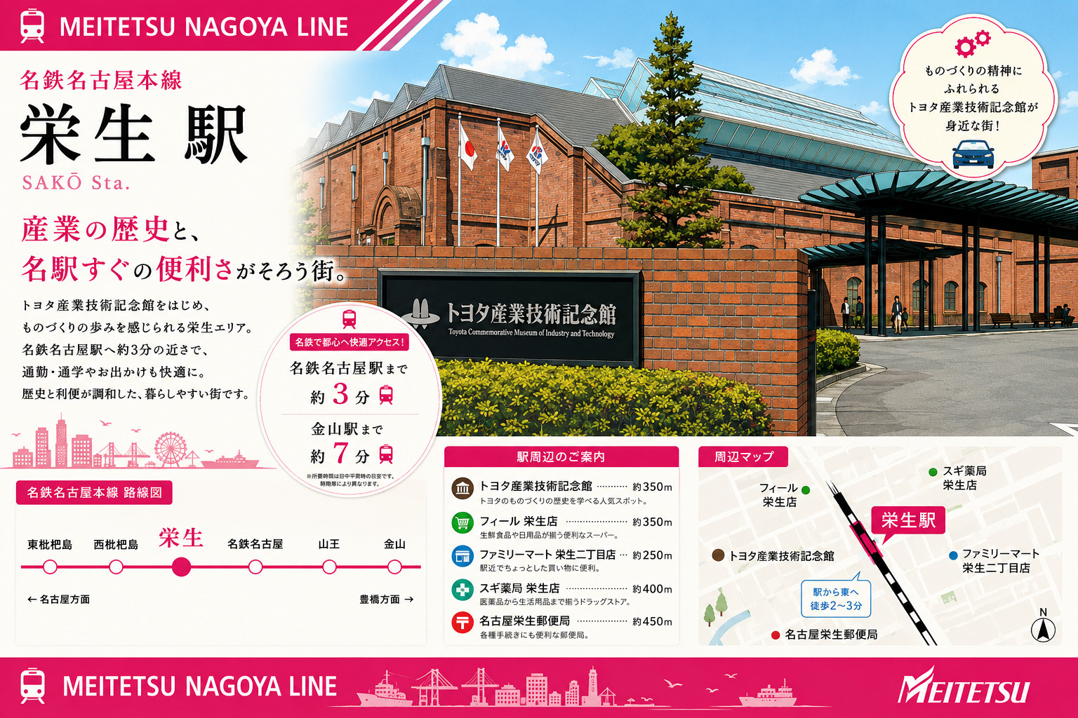 名鉄本線「栄生」駅 周辺のエリア情報の画像