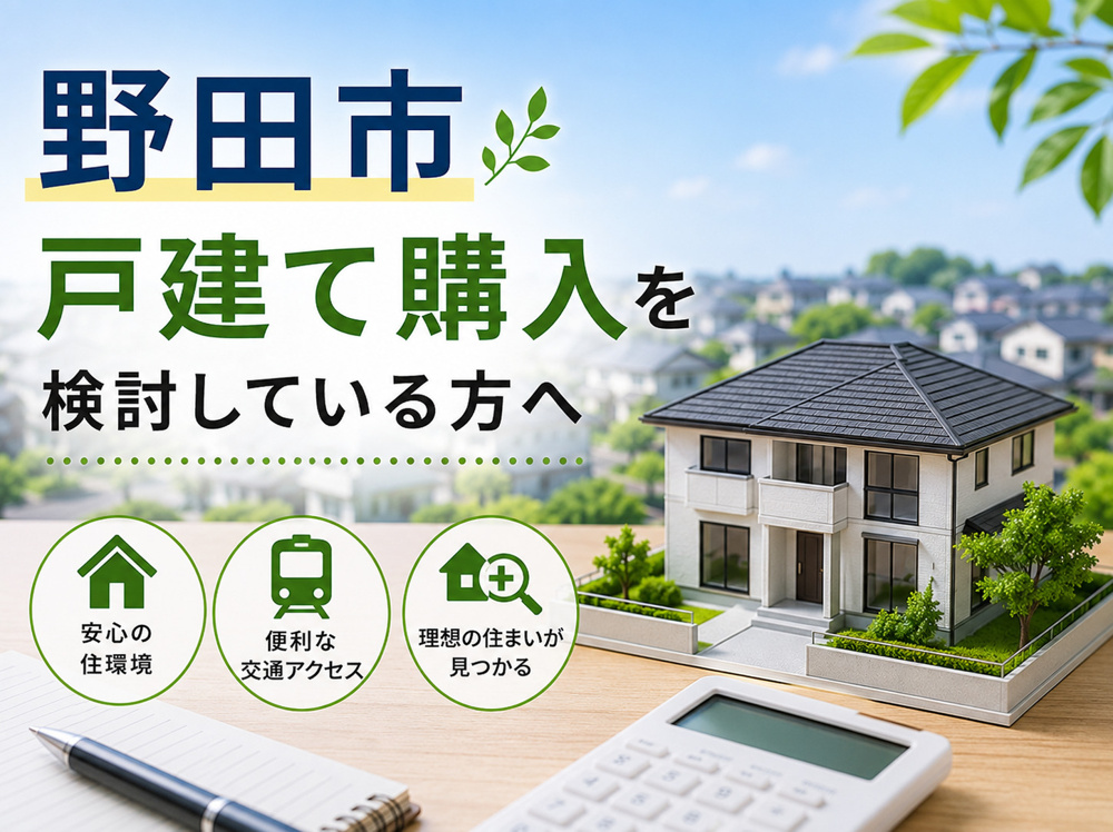 野田市で戸建て購入を検討している方へ｜新築・中古の選び方・エリアの特徴と失敗しない物件選びのポイントの画像