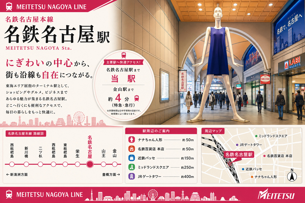 名鉄本線「名鉄名古屋」駅 周辺のエリア情報の画像