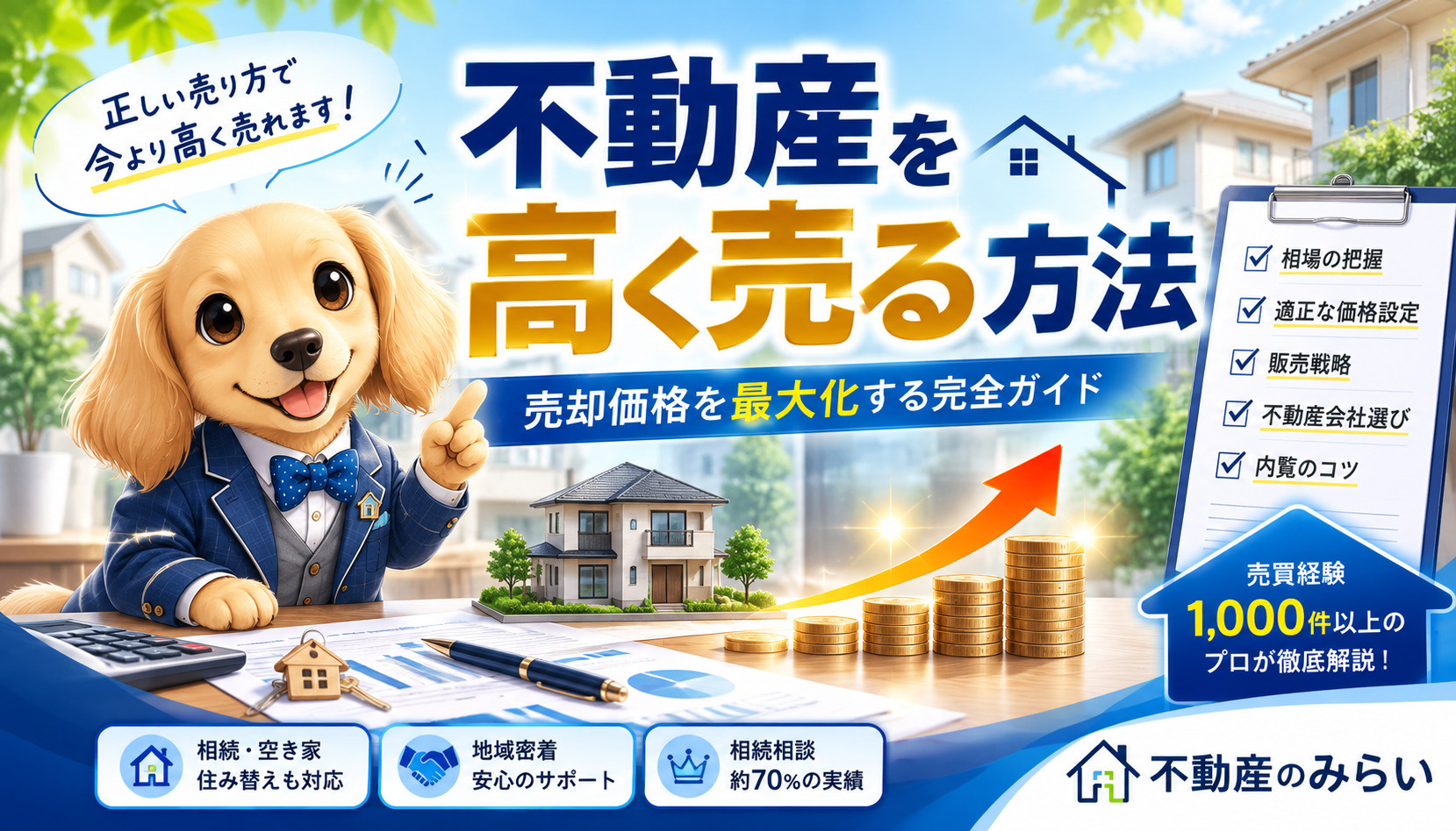 高く売る方法｜不動産を少しでも高く売るための完全ガイド【売買経験1,000件超のプロが解説】の画像
